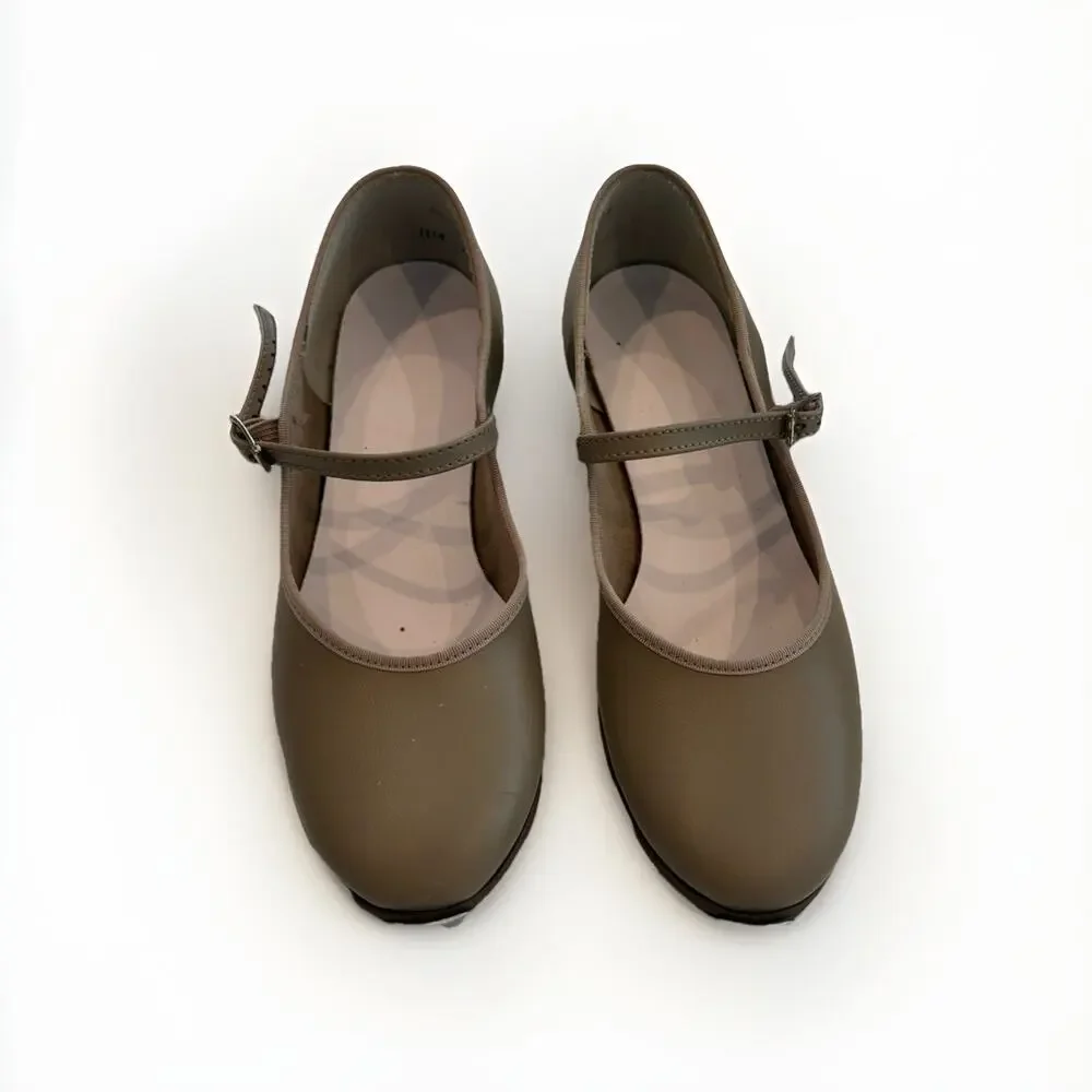 Girls Tan Mary Jane Tap Shoes Size 4 1/2 M – Metal Taps - Tap Dance